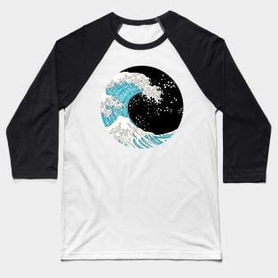 Great Wave of Kanagawa at Night Baseball T-Shirt